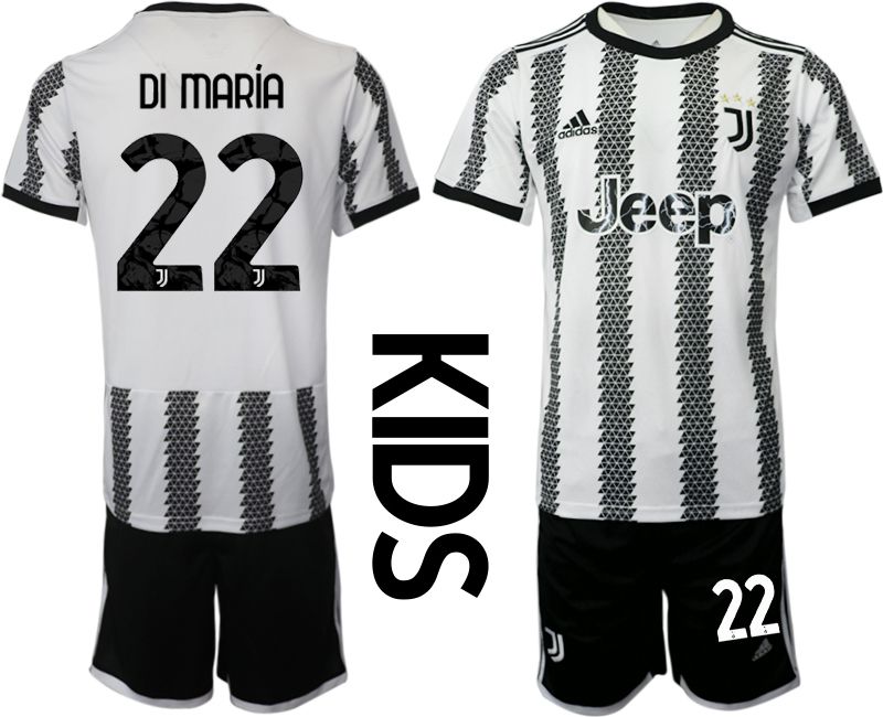 Youth 2022-2023 Club Juventus FC home white 22 Soccer Jersey